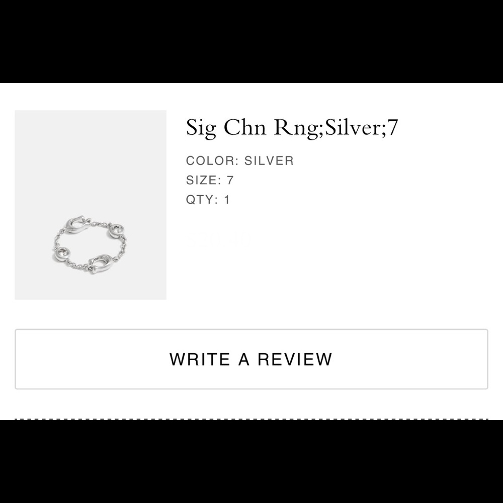 COACH SIGNATURE CHAIN RING